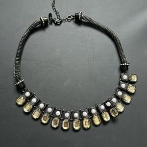 Lia Sophia black/silver necklace with white pearls.